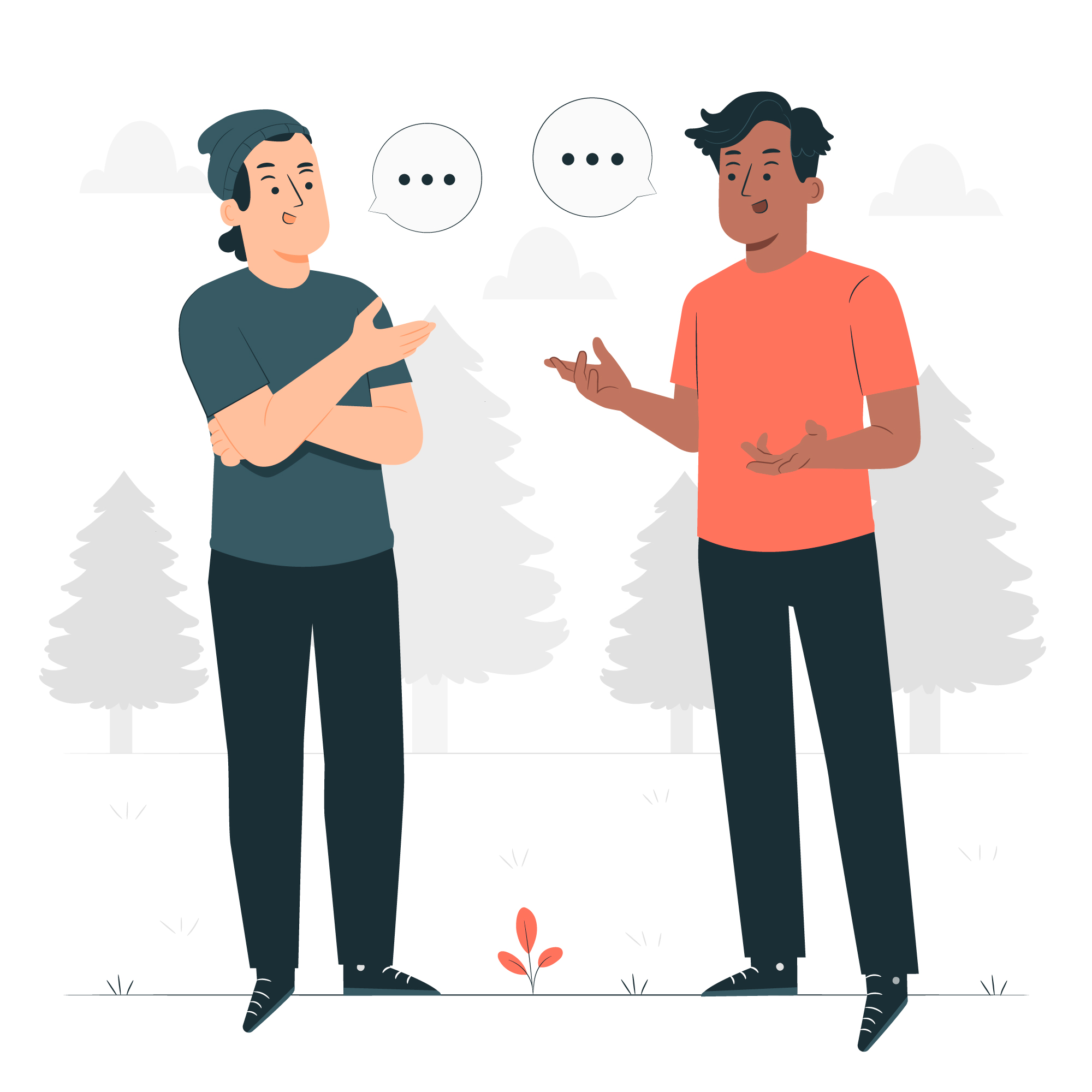 Two people having a conversation